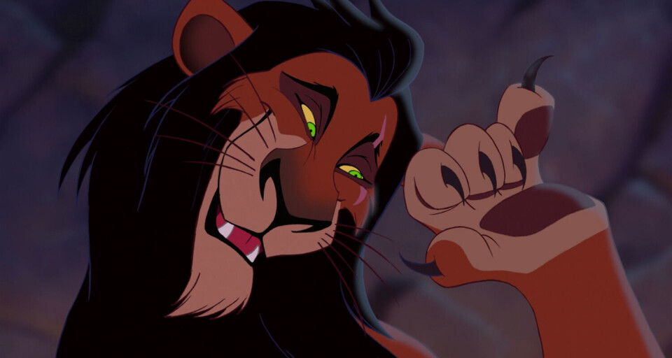 Scar fra Løvenes konge er en av de mest kjente skurkene fra Disneys univers. Skjermdump: Løvenes Konge (Walt Disney)