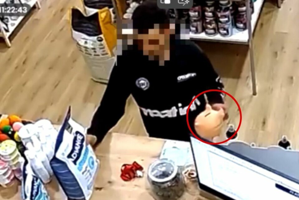 Foto: skjermdump fra overvåkningsvideo i butikken.