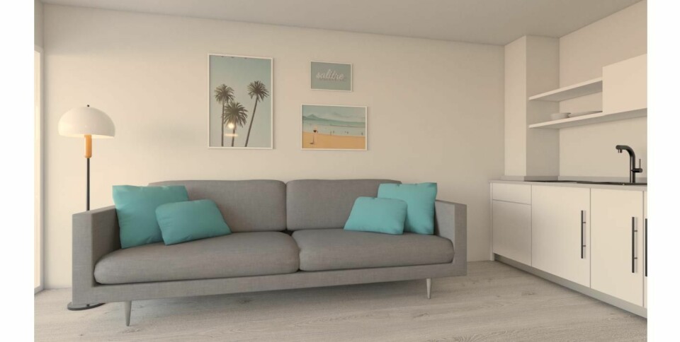 De nye rommene skal få et moderne og minimalistisk preg, opplyser selskapet. Grafikk: Apartamentos Miami De nye rommene skal få et moderne og minimalistisk preg, opplyser selskapet. Grafikk: Apartamentos Miami