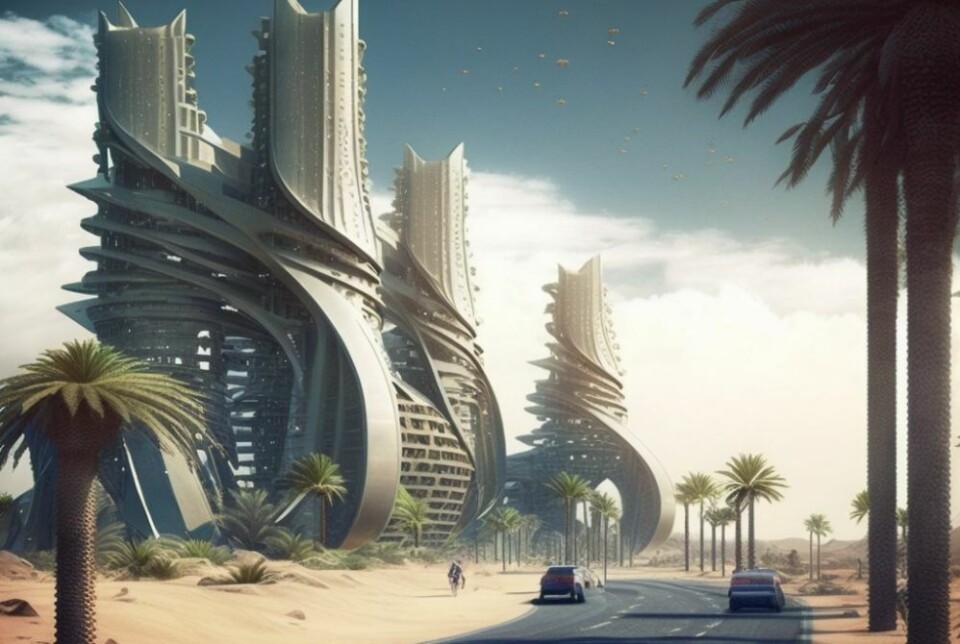 Slik tror den kunstige intelligensen 'Midjourney' at Gran Canaria vil se ut om 1000 år.