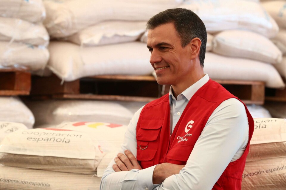 Statsminister Pedro Sánchez lanserte sin sjokkplan mot sult i Afrika under sitt besøk på Gran Canaria i dag. Foto: La Moncloa