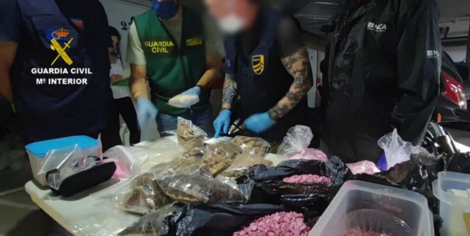 Bilde av et større beslag gjort av Guardia Civil på Ibiza. Foto: Guardia Civil