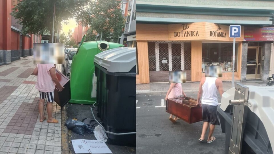To personer ble tatt på fersken da de dumpet møbler på gata. Foto: Las Palmas kommune