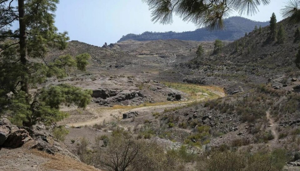 Tørke i demningene på Gran Canaria.
