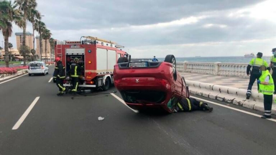 Ulykke på Avenida Marítima i Las Palmas