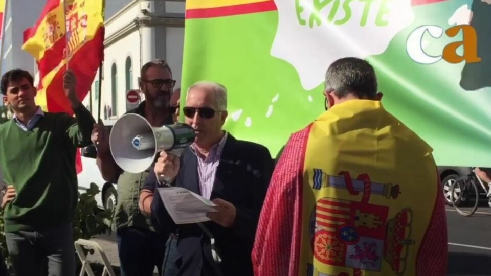 ARKIVFOTO: Fra en tidligere demonstrasjon Vox avholdt i januar 2020 på Tenerife. Skjermdump: Canarias Ahora/Youtube