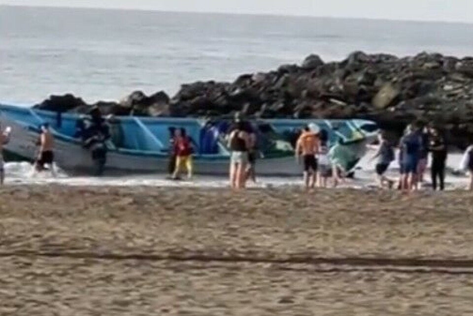 Migrantbåt ankom strand sør på Gran Canaria