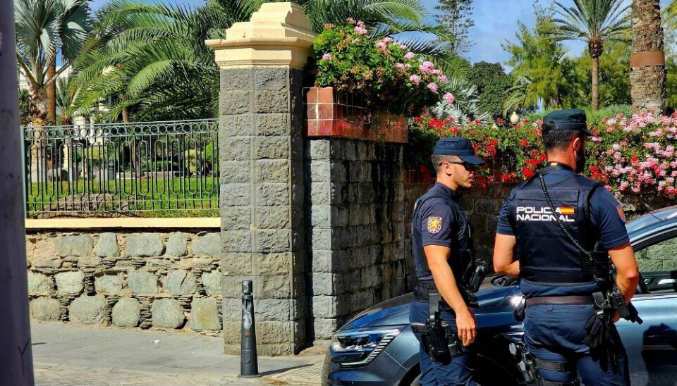 STRENGT: Ingen slipper inn uten en lengre prat med disse gutta. Hotellet er stengt for publikum.