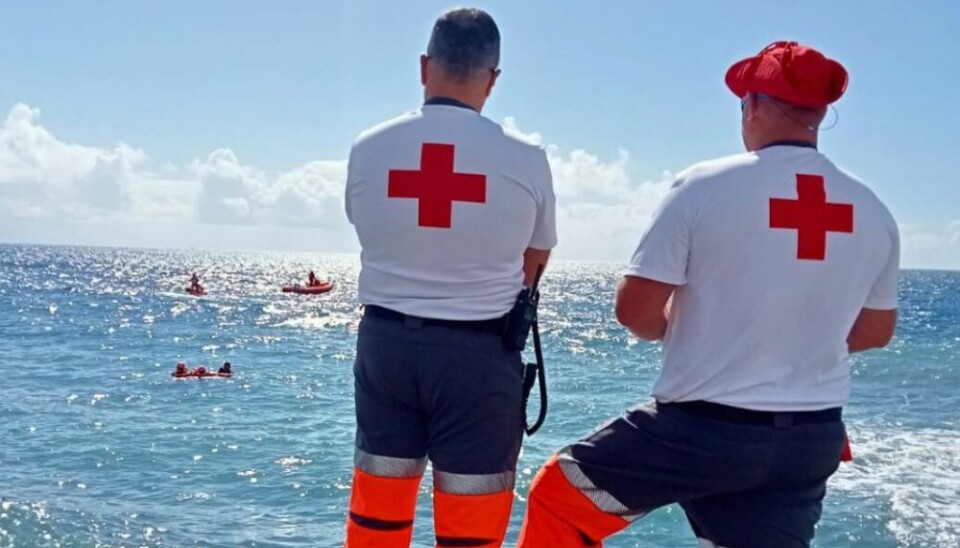 Arkivfoto av redningspersonell fra Røde Kors på Gran Canaria.