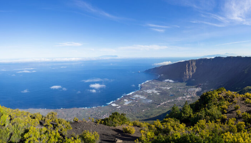Arkivfoto av El Hierro-kysten.