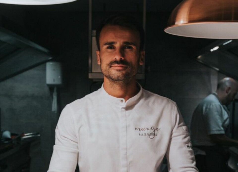 Borja Marrero driver Muxgo. Der serverer han mat fra egen gård.