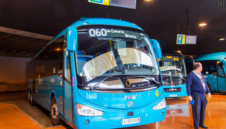 En buss på terminalen i Las Palmas.