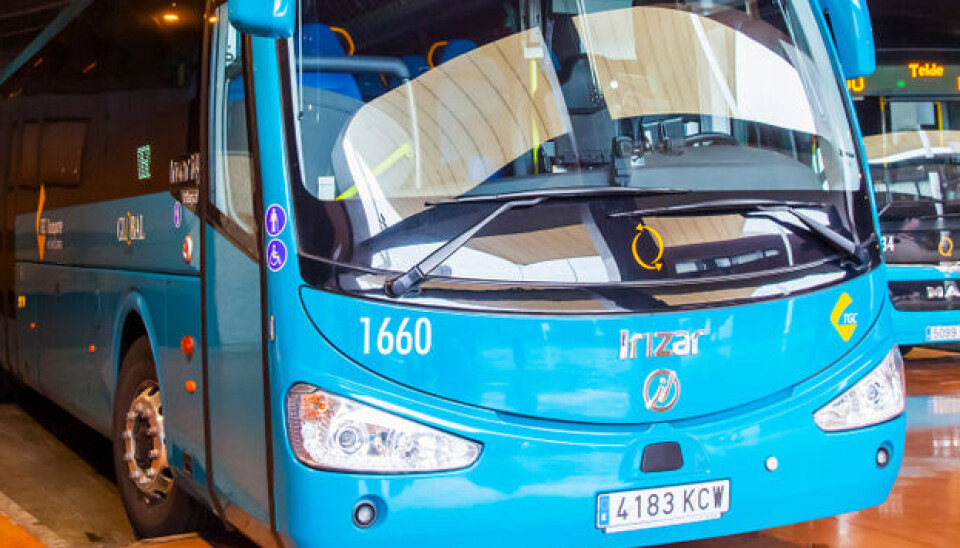 En buss på terminalen i Las Palmas.