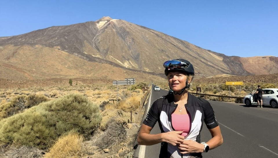 TENERIFE: Her er Karlsson på en av mange sykkelturer på Kanariøyene.