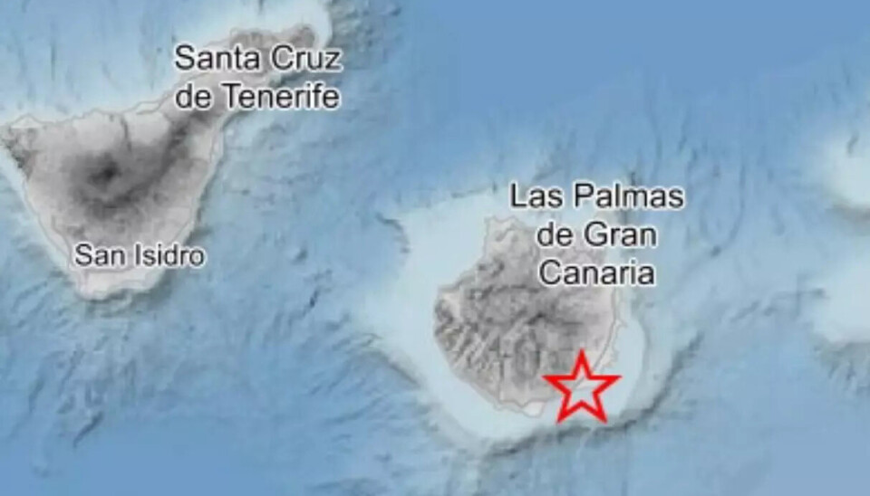 Jordskjelv sør på Gran Canaria