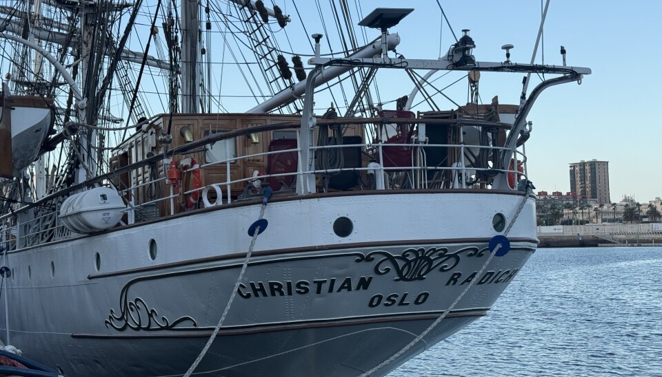 MOT KARIBIA: På søndag skal skipet seile mot Amerika. Inntil da ligger de til kai i Las Palmas.