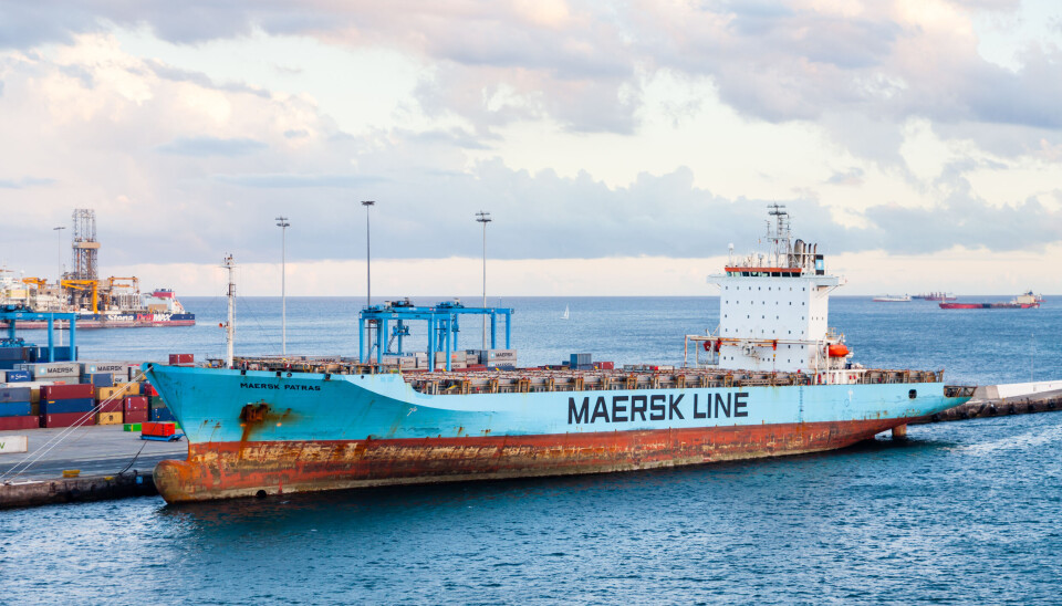 Et containerskip fra Maersk i Las Palmas. Nå blir det færre av disse, som følge av EUs nye klimaskatt.