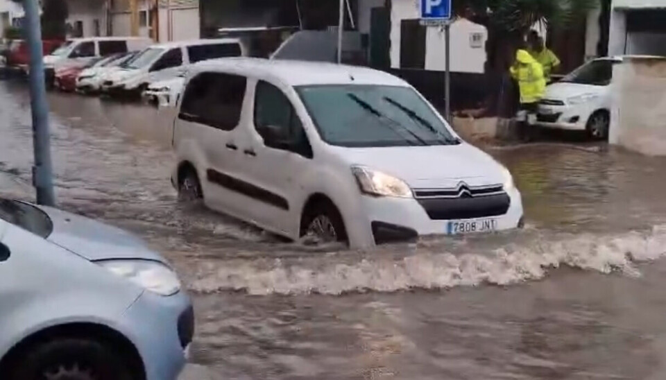 Oversvømmelse i La Laguna på Tenerife 9. april.