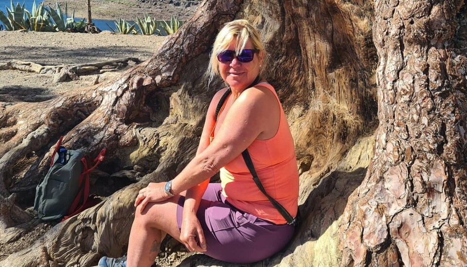 AKTIV: På Gran Canaria kan Eldby være aktiv. Da er servicehunden Magda ofte med på turene.