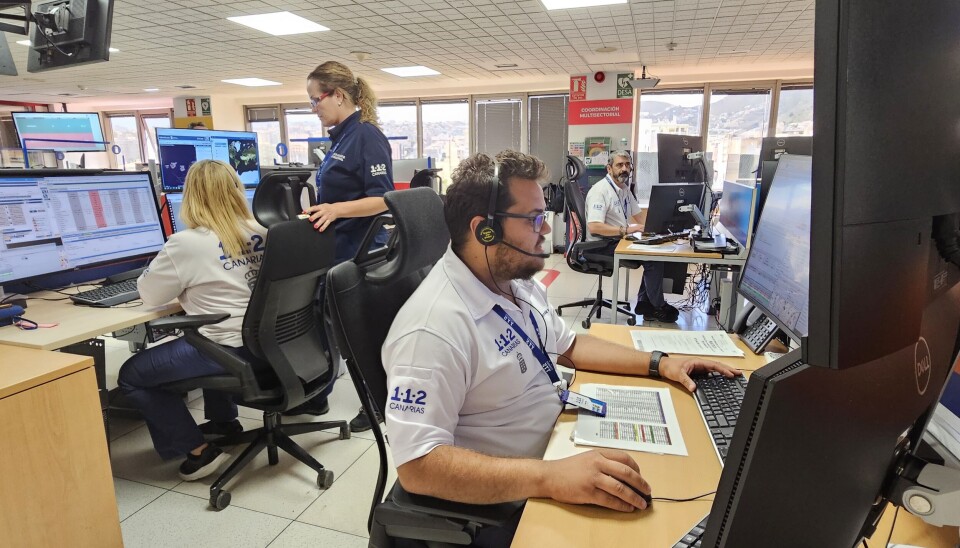 Et arkivfoto fra nødsentralen på Kanariøyene.