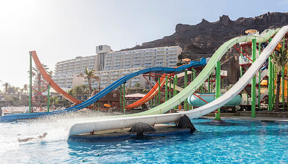 FAMILIEHOTELL: Lago Taurito er et populært familiehotell med eget badeland sør på Gran Canaria.