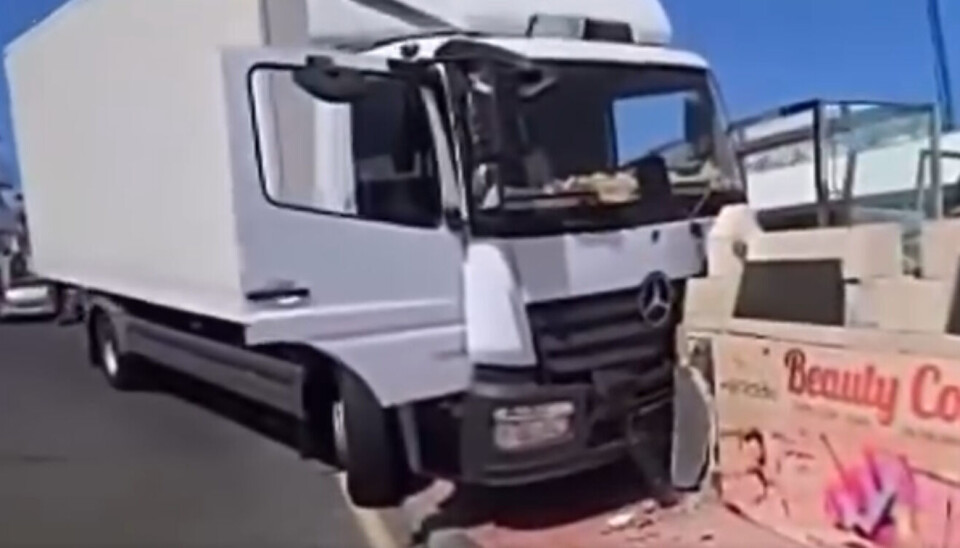 Skjermdump fra video av ulykken.