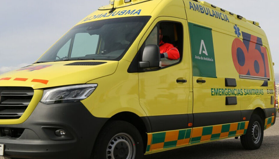 Arkivfoto av en spansk ambulanse.
