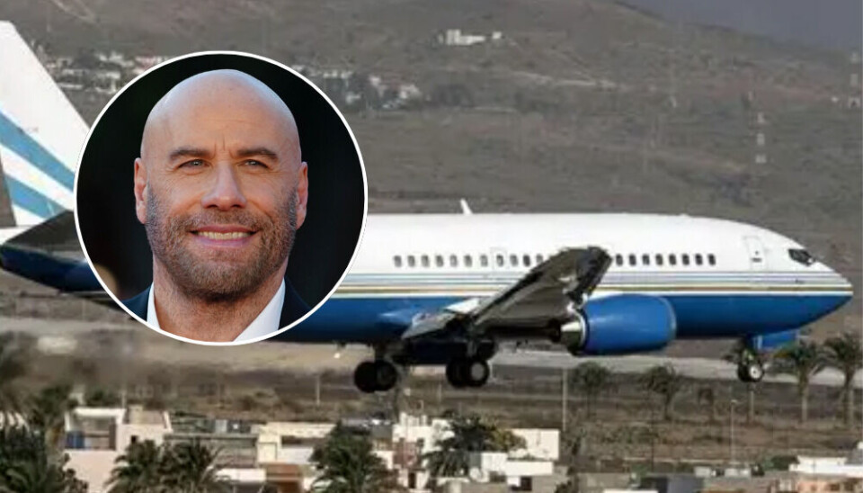 STORT: John Travolta landet på Gran Canaria i et av sine større fly, en Boeing 737-300.