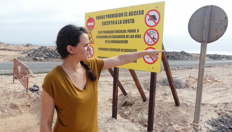 Aceysele Chacón fra Drago Canarias viser det vernede området som skal få luksushotell og golfbane.