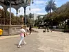 Arkivfoto av San Telmo-parken i Las Palmas på Gran Canaria.