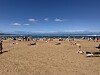 Arkivfoto av Las Canteras-stranda i Las Palmas på Gran Canaria.
