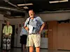 Rektor Kjartan Paulsen holdt tale for elever og foreldre på første skoledag.